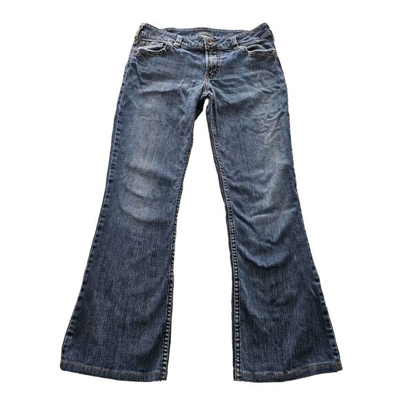 Silver Jeans Suki Surplus Bootcut Jeans Womens 32x32 Blue Flap Pocket - Picture 1 of 16